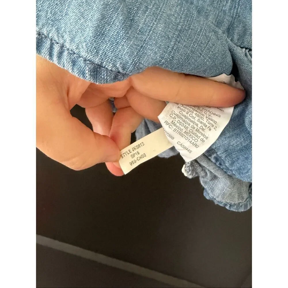 Madewell Denim Puff-Sleeve Peplum Wrap Size XS